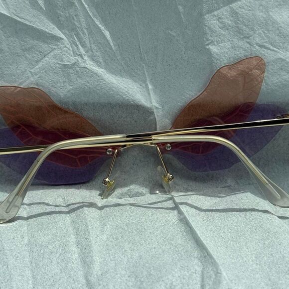 Dragonfly Wings Glasses | Purple, Pink, Orange | Versatile for Summer/Festivals - Picture 8 of 8